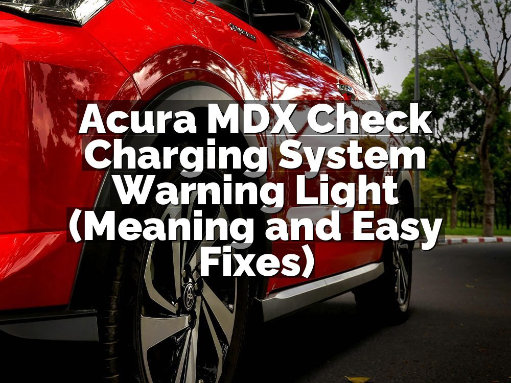 Acura MDX Check Charging System Warning Light (Meaning and Easy Fixes)