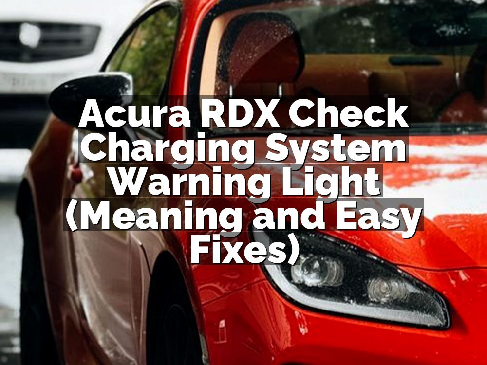 Acura RDX Check Charging System Warning Light (Meaning and Easy Fixes)