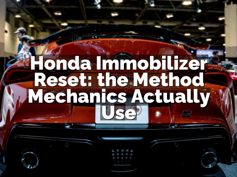 Honda Immobilizer Reset: the Method Mechanics Actually Use