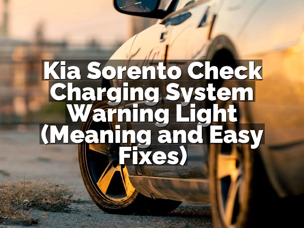 Kia Sorento Check Charging System Warning Light (Meaning and Easy Fixes)